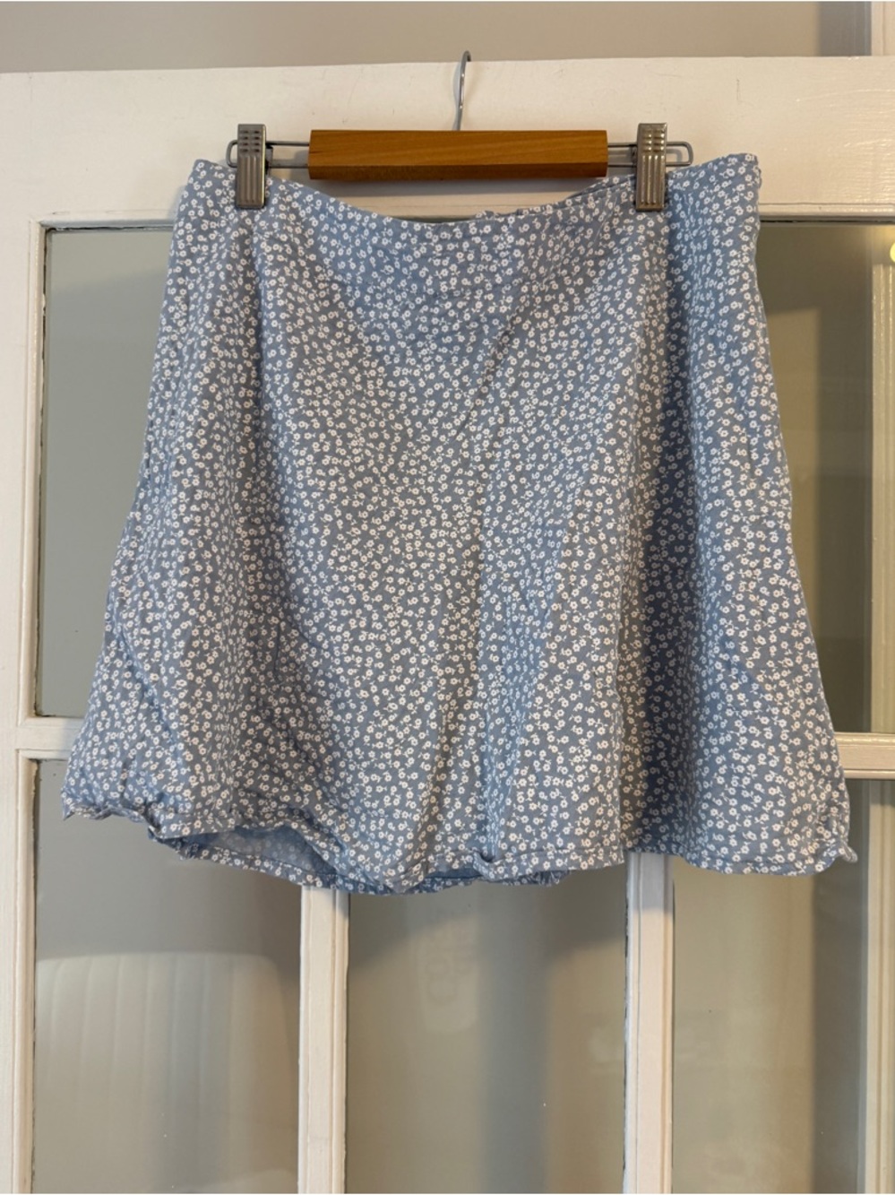 Brandy Melville Light Blue Floral Wrap Skirt
